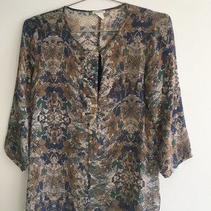 Club Monaco Silk Flower Shirt